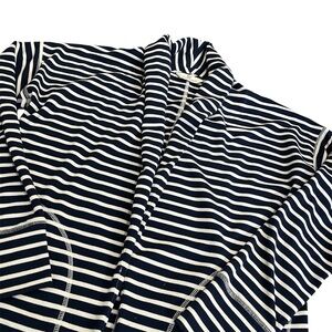 Vineyard Vines Navy White Striped Open Cardigan Stretch Pockets Small Preppy